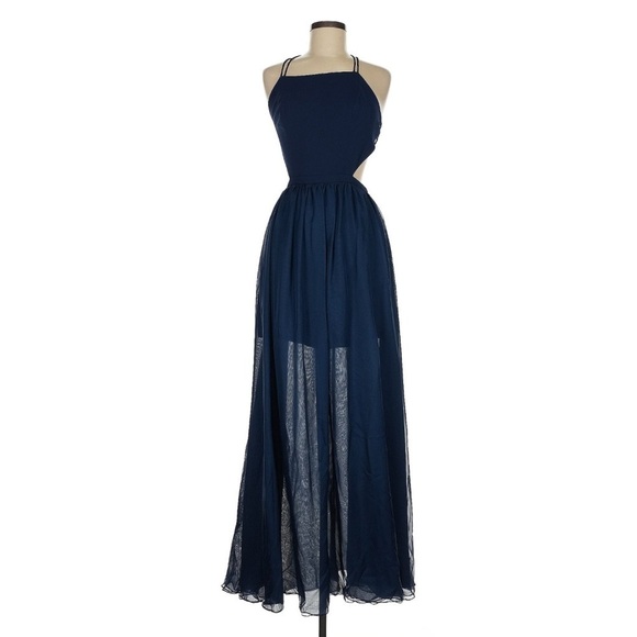 Fame and Partners Dresses & Skirts - Fame & Partners Navy Blue Maxi Dress